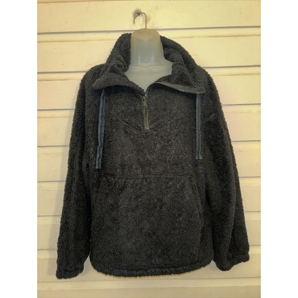 Free People Movement Sherpa Fleece 1/4 Zip Long Sleeve Pullover Sweatshirt Large - Picture 1 of 8